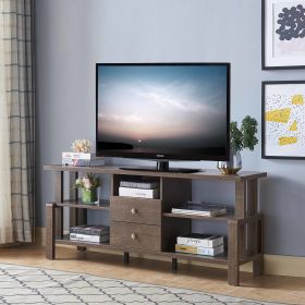 ID USA 192656 TV Stand Walnut Oak