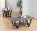 ID USA 151343-X2 Coffee End Table 2PC Distressed Grey & Black