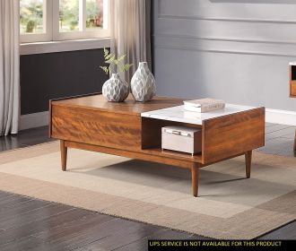 Modern Design 1pc Lift Top Coffee Table with Faux Marble Top Home Furniture