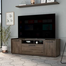 Lyon Tv Stand for TV¬¥s up 55"; One Cabinet; Double Door -Dark Walnut