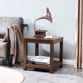 Classic brown Side Table ; 2-Tier Small Space End Table&nbsp;; Modern Night Stand; Sofa table; Side Table with Storage Shelve