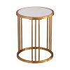 Sintered stone round side/end table with golden stainless steel frame