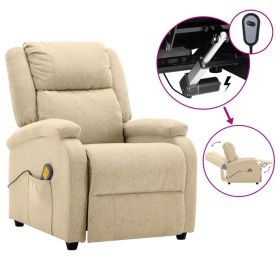 Massage Recliner Cream Fabric