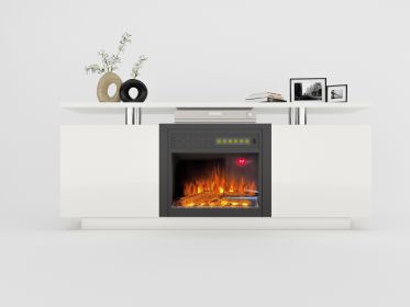 160CM high gloss TV cabinet tv unit with fireplace ,have heat and flame color changes