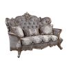 ACME Elozzol Loveseat w/3 pillows in Fabric & Antique Bronze Finish LV00300