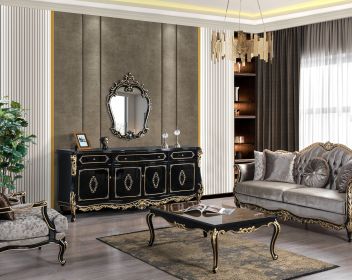 ACME Betria Console Table, Gold & Black Finish AC01892