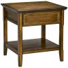 HOMCOM Side Table with Storage, Vintage End Table with Drawer and Open Shelf, Beside Table for Bedroom, Living Room, Dark Coffee