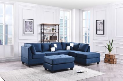 Glory Furniture Malone G630B-SC Sectional ( 3 Boxes) , NAVY BLUE