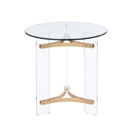 ACME Sosi End Table, Gold Finish LV01084