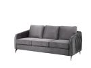 Hathaway Gray Velvet Fabric Sofa Loveseat Chair Living Room Set