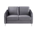 Hathaway Gray Velvet Fabric Sofa Loveseat Chair Living Room Set