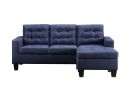 Earsom Sectional Sofa (Rev. Chaise); Blue Linen