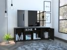 Falmouth Rectangle 3-Shelf TV Stand Black Wengue