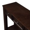 63" Pine Wood Console Table with 4 Drawers and 1 Bottom Shelf for Entryway Hallway Easy Assembly 63 inch Long Sofa Table Light Espresso