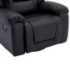 360¬∞ Swivel Rocker Recliner,Home Theater Seating Manual Recliner, PU Leather Reclining Chair for Living Room,Black