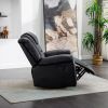 360¬∞ Swivel Rocker Recliner,Home Theater Seating Manual Recliner, PU Leather Reclining Chair for Living Room,Black