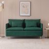 Modern Upholstered Loveseat Sofa;  Emerald Cotton Linen-63.8''