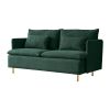 Modern Upholstered Loveseat Sofa;  Emerald Cotton Linen-63.8''