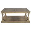 U_STYLE Rustic Floor Shelf Coffee Table with Storage,Solid Pine Wood (As same As WF287269AAD)