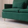 Modern Upholstered Loveseat Sofa;  Emerald Cotton Linen-63.8''