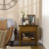 HOMCOM Side Table with Storage, Vintage End Table with Drawer and Open Shelf, Beside Table for Bedroom, Living Room, Dark Coffee