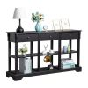 Console Sofa Table with Ample Storage; Retro Kitchen Buffet Cabinet Sideboard with Open Shelves and 3 Drawers; Accent Storage Cabinet for Entryway/Liv