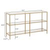 51.2' Console Table; Tempered Glass Sofa Table; Modern Entryway Table; Metal Frame; Easy to Assemble; for Living Room; Hallway; Gold Color