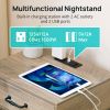 Nightstand with Charging Station; End Table; Side Table with Drawer; Open Storage Shelf; Bedside Table for Bedroom; Living Room; Sofa; Couch