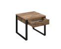 Aflo End Table; Weathered Oak & Black Finish