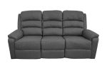 Modern Dark Gray Color Burlap Fabric Recliner Motion Sofa 1pc Plush Couch Manual Motion Sofa Living Room Furniture