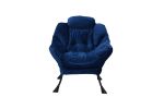 Living Room Chairs Modern Cotton Fabric Lazy Chair, Accent Contemporary Lounge Chair, Single Steel Frame Leisure Sofa Chair with Armrests and A Side P