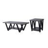 ID USA 151343-X2 Coffee End Table 2PC Distressed Grey & Black