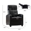 Push Recliner for the Elderly with Massage Therapy and Heat, Simple Pushback, Small Sofa Suitable for Living Room& Bed Room, with PU Leather Lusture,B