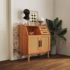 Farmhouse Sideboard Buffet Accent Storage Cabinet, with Rattan Doors and drawers, for Hallway, Entryway, Dining Room, or Living Room