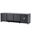 ON-TREND Modern TV Stand with 2 Tempered Glass Shelves, High Gloss Entertainment Center for TVs Up to 70'', Elegant TV Cabinet with LED Color Changing