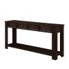 63" Pine Wood Console Table with 4 Drawers and 1 Bottom Shelf for Entryway Hallway Easy Assembly 63 inch Long Sofa Table Light Espresso