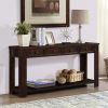 63" Pine Wood Console Table with 4 Drawers and 1 Bottom Shelf for Entryway Hallway Easy Assembly 63 inch Long Sofa Table Light Espresso