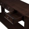 63" Pine Wood Console Table with 4 Drawers and 1 Bottom Shelf for Entryway Hallway Easy Assembly 63 inch Long Sofa Table Light Espresso