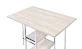 ACME Raine Counter High Table, Antique White & Chrome Finish 74005