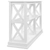 TREXM Console Table with 3-Tier Open Storage Spaces and "X" Legs, Narrow Sofa Entry Table for Living Room (White)