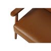 Living Room Corner Chair Armchair with Armrests & Backrest Faux Leather Wooden Lounge Chair;  Brown