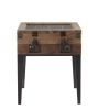 ACME Kolin Accent Table, Rustic Oak & Matte Gray 97138