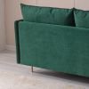 Modern Upholstered Loveseat Sofa;  Emerald Cotton Linen-63.8''