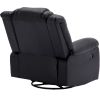 360¬∞ Swivel Rocker Recliner,Home Theater Seating Manual Recliner, PU Leather Reclining Chair for Living Room,Black