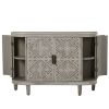 U-Style Accent Storage Cabinet Sideboard Wooden Cabinet with Antique Pattern Doors for Hallway, Entryway, Living Room, Bedroom