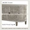 U-Style Accent Storage Cabinet Sideboard Wooden Cabinet with Antique Pattern Doors for Hallway, Entryway, Living Room, Bedroom