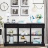 Console Sofa Table with Ample Storage; Retro Kitchen Buffet Cabinet Sideboard with Open Shelves and 3 Drawers; Accent Storage Cabinet for Entryway/Liv