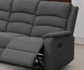 Modern Dark Gray Color Burlap Fabric Recliner Motion Sofa 1pc Plush Couch Manual Motion Sofa Living Room Furniture