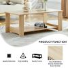 A modern and practical log colored textured coffee table,tea table. The double-layer coffee table is made of MDF material. Suitable for living room 43