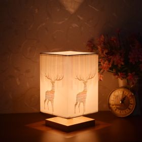 New Chinese Retro Style Bedside Night Light Warm (Option: Sika deer-Remote control-220V US)